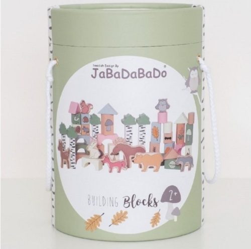 Az erdő állatai fa  építőkocka 50-db-os-JAbadabado