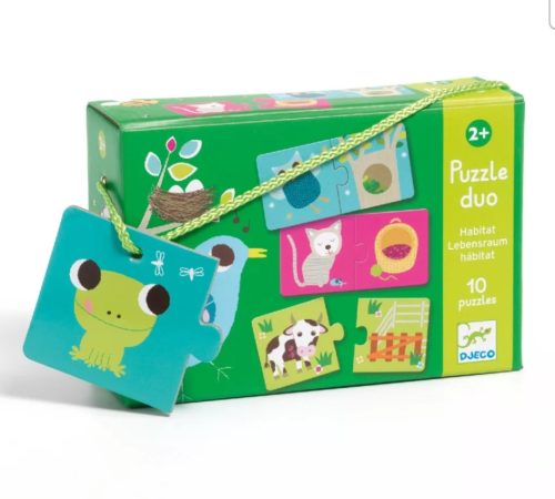 Djeco-Puzzle duo - Ki hol lakik? 8164