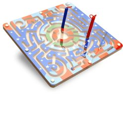 Mágneses labirintus golyóvezető ügyességi játék  (FJ)