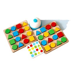   Montessori Geometriai Formaillesztő Tábla - Kétszemélyes Logikai Játék (FJ)